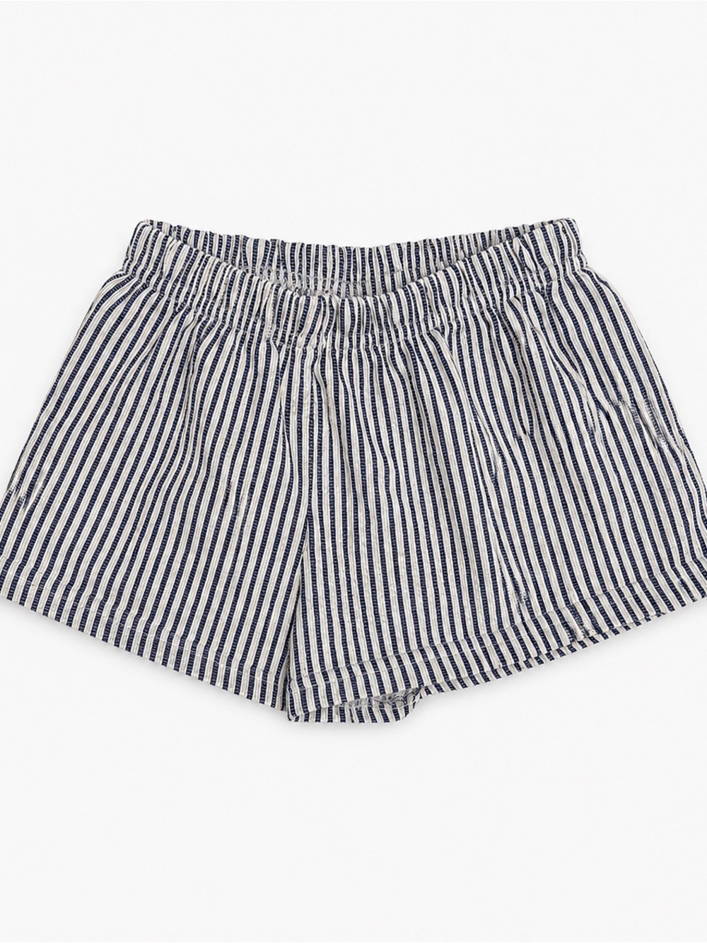 Vince Camuto Navy & White Striped Elastic-Waist Shorts